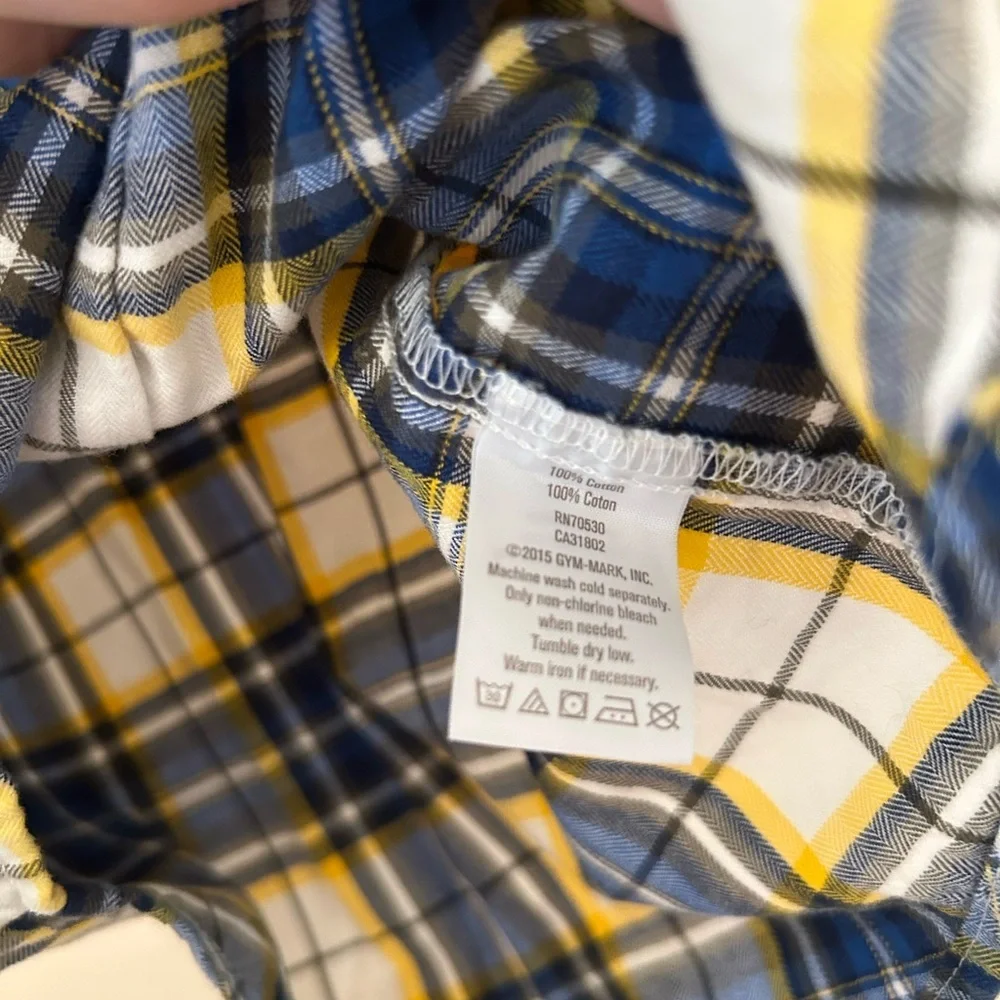 Crazy 8 Cotton Flannel Shirt | Boys 5T | Blue, Yellow & White Plaid Cozy Classic